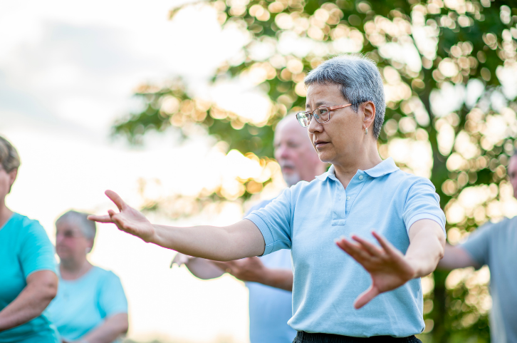 Older people doing tai chi