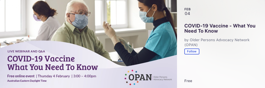 Free online COVID vaccine event by OPAN